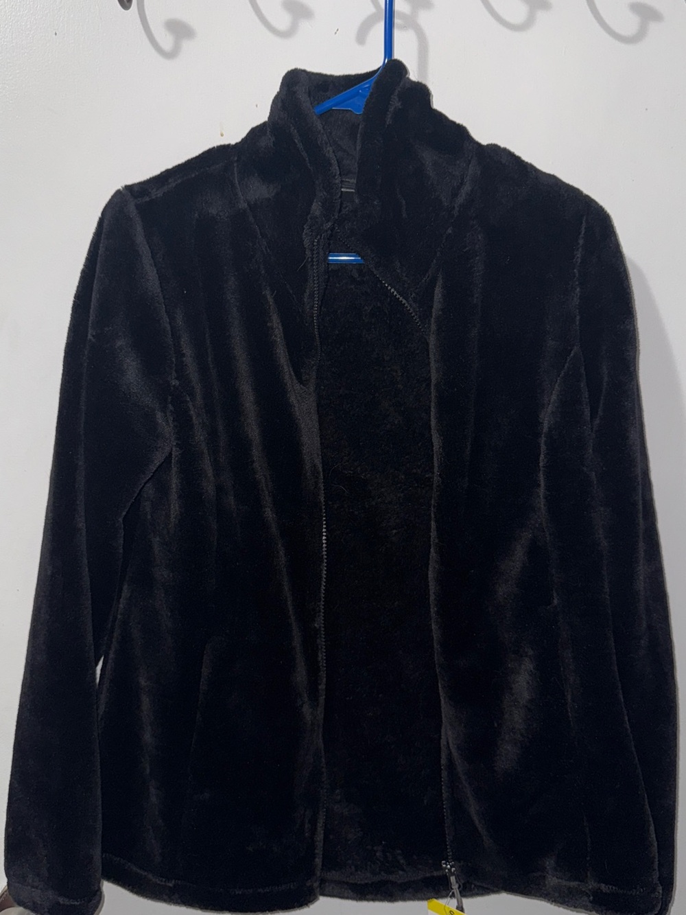 32 Degrees Black Faux-Fur Zip Front Jacket